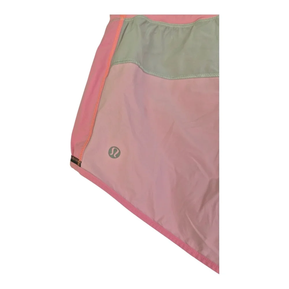 Lululemon Pace Short Pink Gray Striped Waist Running‎ Athletic Shorts Size 4